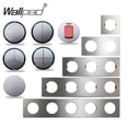 thumbnail image 2 of Interruptor de luz de pared LED de aluminio plateado, 1, 2, 3 y 4 entradas, interruptor de CA DP 2P, combinación gratuita para bricolaje, Wallpad L6, 2 of 5