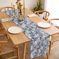 thumbnail image 3 of Table Runner 72 Inches Long for Kitchen Dining, Palm Leaves Dresser Scarf Farmhouse, Dining Table Decorations for Wedding/Parties, Spring Tropical Leaf Botanical Vintage Blue 13 x 72 In, 3 of 8