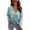 Light Green, variant on Women Drawstring Ruching Front V Neck Long Sleeve Waffle Top