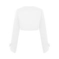 thumbnail image 4 of Alvivi Kids Flower Girl Dress Coat Long Sleeve Bolero Cardigan Lace-up Wedding Party Outerwear Tops White 12, 4 of 6