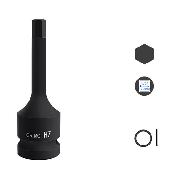Lerpwige Heavy Duty 22mm Hex Impact Bit Socket 1/2Inch for Automotive Maintenance and Equipment Installation Heavy Duty Socket