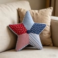thumbnail image 3 of 4th of July Patriotic Star Pillows, 14" American Star Throw Pillow, Soft Independence Day Decorative Red Blue White Pillow for Bed Couch Sofa, Gift for Women Men, 3 of 6