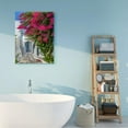 thumbnail image 6 of HFDF Modern Canvas Wall Art Blue-white House with Blooming Bougainvillea Picture Wall Decor Greece Beautiful Scenery Art Prints Poster Artwork for Living Room Bahroom Home Office, 8x10inch Framed, 6 of 7
