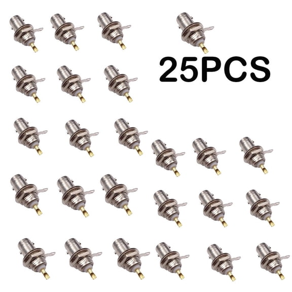 BNC Female Panel Mount Connector 25 Pcs BNC Chassis Female Nut Bulkhead Panel RF