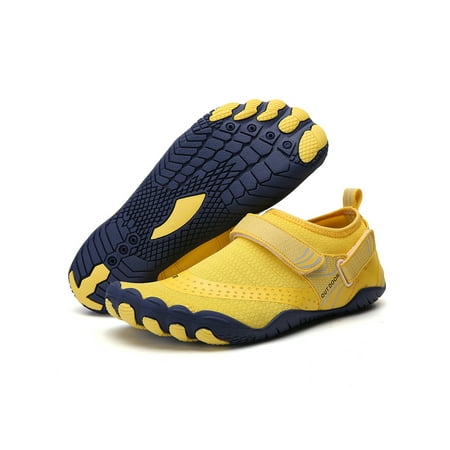 

Kesitin Womens Mens Beach Shoe Slip On Aqua Socks Quick Dry Water Shoes Lightweight Anti-Slip Flats Climbing Barefoot Swim Sneakers Yellow 10.5