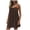 Coffee, variant on COMVALUE Open Back Summer Dress for Women Spaghetti Strap Summer Beach Flowing Sundress Swing Solid Color Sundress Black S