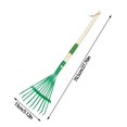 thumbnail image 2 of 1 Set 9 Tine Garden Rake Leaf Set Agricultural Tool Sturdy Wooden Handle Durable for Leaf Collection Hay Raking Ideal for Household and Kids' Play, 2 of 8