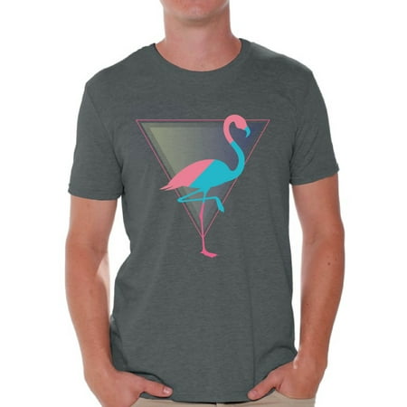 Beach Wear For Men Awkward Styles Flamingo Party Tshirt for Men Retro Flamingo Shirt Flamingo Shirts for Men Flamingo Gifts Vintage Flamingo T Shirt Flamingo Summer Party Beach Shirts for Men Cool Flamingo Design Shirt ()