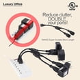 2 Way Power Splitter 1' Extension Cord - 1 Pk - 1 to 2 Cable Strip with