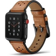 Tasikar Leather Band Compatible with Apple Watch Band 42mm 44mm Genuine Leather Replacement Band Compatible with Apple