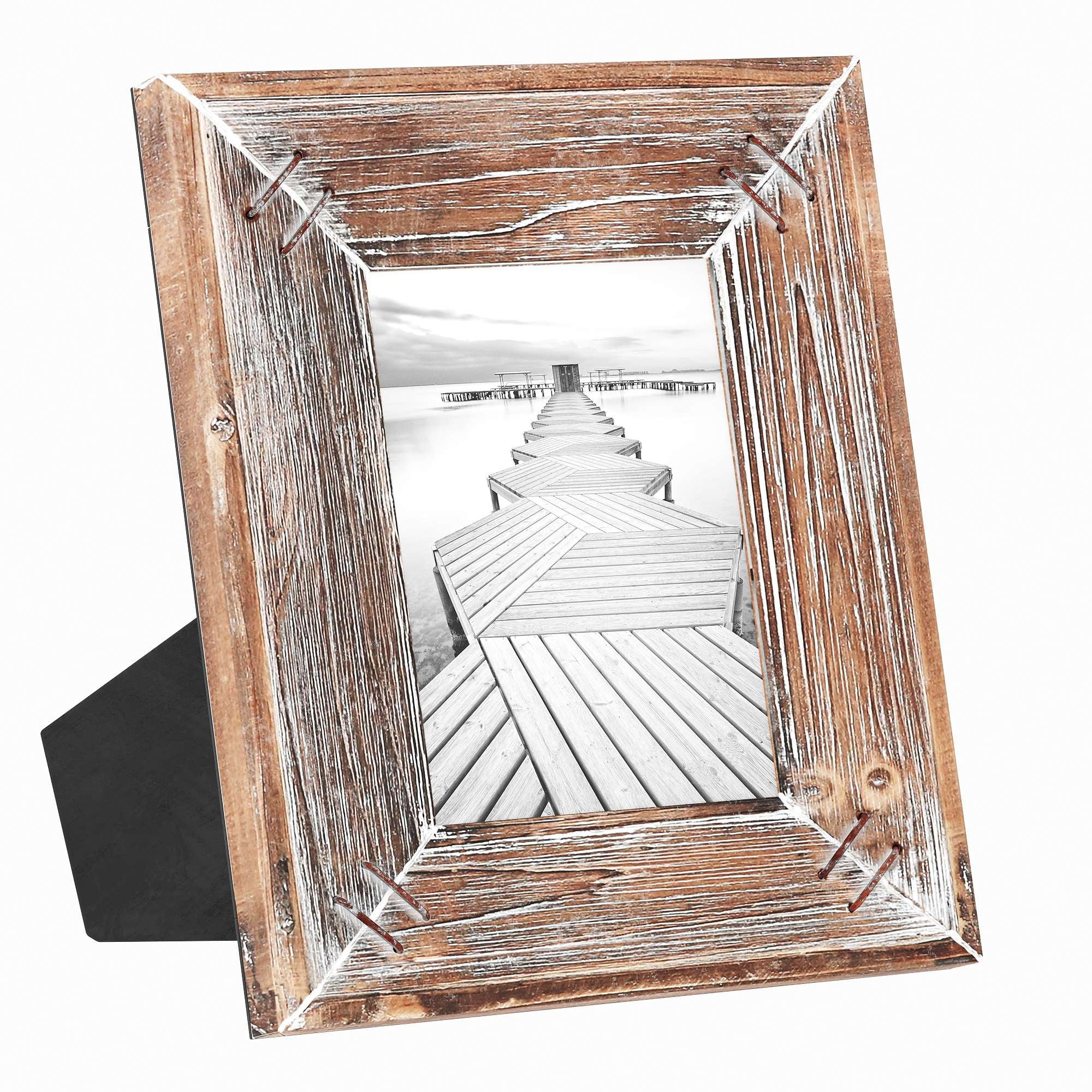 Barnyard Designs 5x7 Rustic Picture Frame 5x7 Distressed Brown Wood