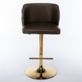 thumbnail image 2 of Swivel Barstools Adjusatble Seat Height, Modern PU Upholstered Bar Stools with the whole Back Tufted, for Home Pub and Kitchen Island（Brown, Set of 2）, 2 of 9