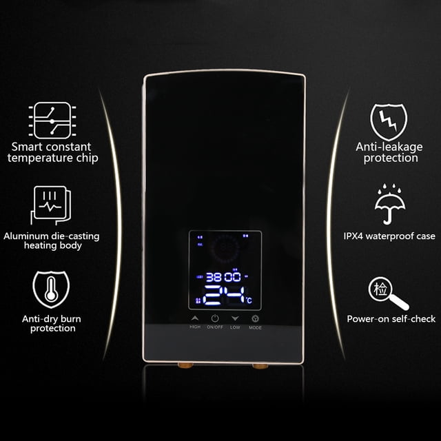 Calentador De Agua, Protección Antifugas Incorporada Calentador De Agua Eléctrico Instantáneo Protección Antifugas Montado En La Pared Para Lavar Platos Para Ducharse