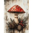 thumbnail image 1 of Qisvanset Framed Canvas Wall Art 12x16 Inch Red Mushroom Holly Woodland Holiday Wall Decor, 1 of 5