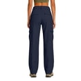 thumbnail image 4 of Hiking Outdoor Pants for Women Straight Leg Quick Dry Cargo Pants Sun Protection Lightweight Multi Pocket Trousers Dark Blue XL, 4 of 6
