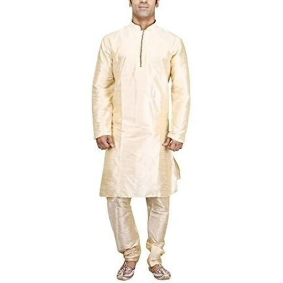 Royal Men's Loop button Silk Blend Kurta & Churidaar Set