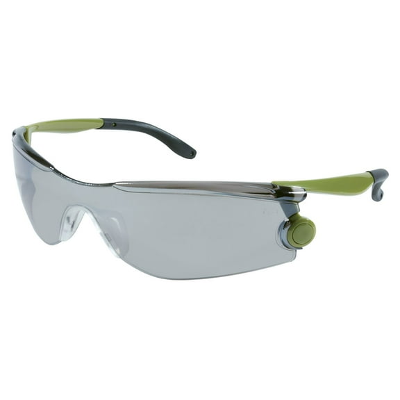 MCR Safety MT127 MT1 Series Safety Glasses with Silver Mirror Lens Green and Bla