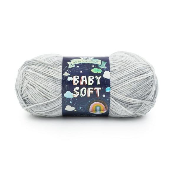 Lion Brand Baby Soft Grey Print Yarn #3 Light Grey Baby Yarn 420 m/140 g, Nylon blend Baby Yarn 50167099