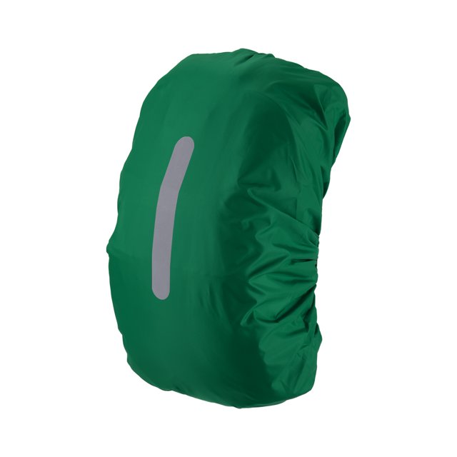 Unique Bargains 15-25L Waterproof Backpack Rain Cover with Vertical Reflective Strap, XS, Dark Green