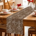 thumbnail image 5 of Brown Botanical Table Runner - 108 Inch Long Vintage Floral Plants Branch Cotton and Linen Blended Dress Scarves Farmhouse Table Runner for Kitchen Dining, Coffee Table, 13" x 108", 5 of 8
