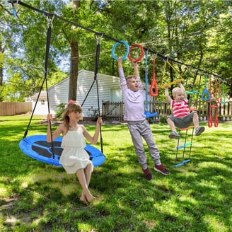 ZenMonkey Classic 60ft Slackline Kit with Tree Protectors
