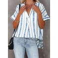 thumbnail image 4 of Asyoly Women's V-Neck Shirts Cuffed Sleeve Blouse Button Down Tops Side Split Tops, 4 of 4