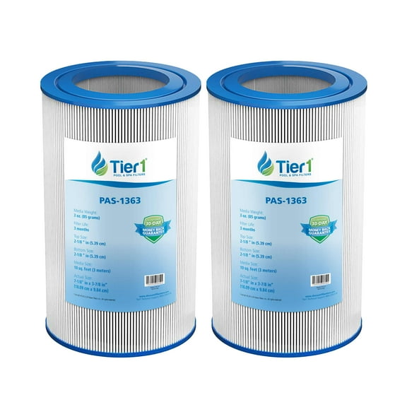 Tier1 Pool & Spa Filter Cartridge 2-pk | Replacement for Master Spa X268057, Eco-Pur, Pleatco PMA10-M, Unicel C-3310AM, Filbur FC-1001M and More | 10 sq ft Pleated Fabric Filter Media