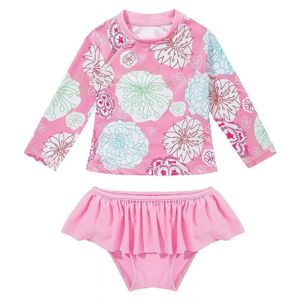 Trajes de baño para niños Trajes de baño de manga larga divididos para niñas Trajes de baño para niños con protección solar Traje de playa para bebés Trajes de aguas termales