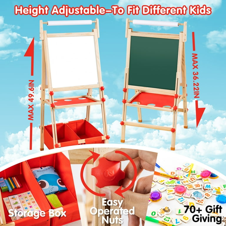 Finenolo Kids Art Easel, Adjustable Double-Sided with Accessories photo 4