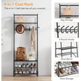 thumbnail image 3 of CazToi 4-in-1 Multifunctional Coat Rack Shoe Bench with Storage Hall Tree Entryway Organizer 5 Hooks, 3 of 7