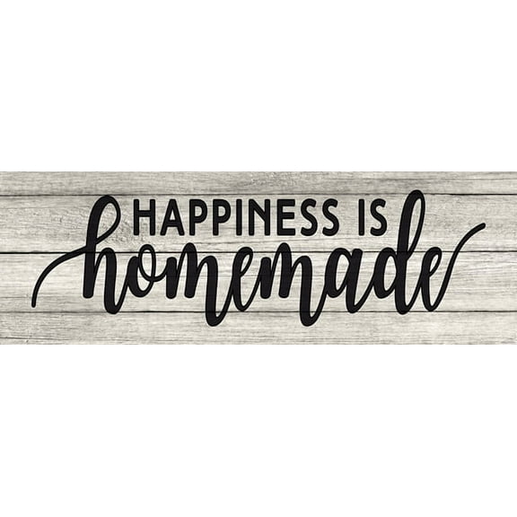 Happiness is Homemade Farmhouse Chic White Farmhouse Wood Sign Wall Décor Gift 6 x 18 Wood Sign B3-06180028177
