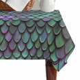 thumbnail image 4 of Coastal Teal Green Table Cloth Waterproof Tablecloths, Modern Ocean Mermaid Scales Tablecloth Dining Table Cover for Kitchen Party Tabletop Outdoor, Rectangle Tablecloth 52x70 Inch, 4 of 9