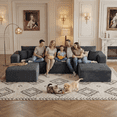 thumbnail image 3 of Cubente 134.7" Modular Cloud Sectional Sofa, Cloud Boneless Couch No Assembly Required U-Shaped Couches with Chaises, Oversized Sofa with 4 Seats for Living Room, 3 of 12