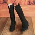thumbnail image 3 of Oyedens Motorcycle Riding Boots for Women Goth Fashion Heels Mid Calf Cowboy Cowgirl Tall Boots Fall, 3 of 6