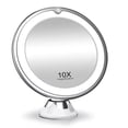 thumbnail image 1 of Makeup Mirror with Suction Cup, LED Light and 10x Magnification White, 1 of 5