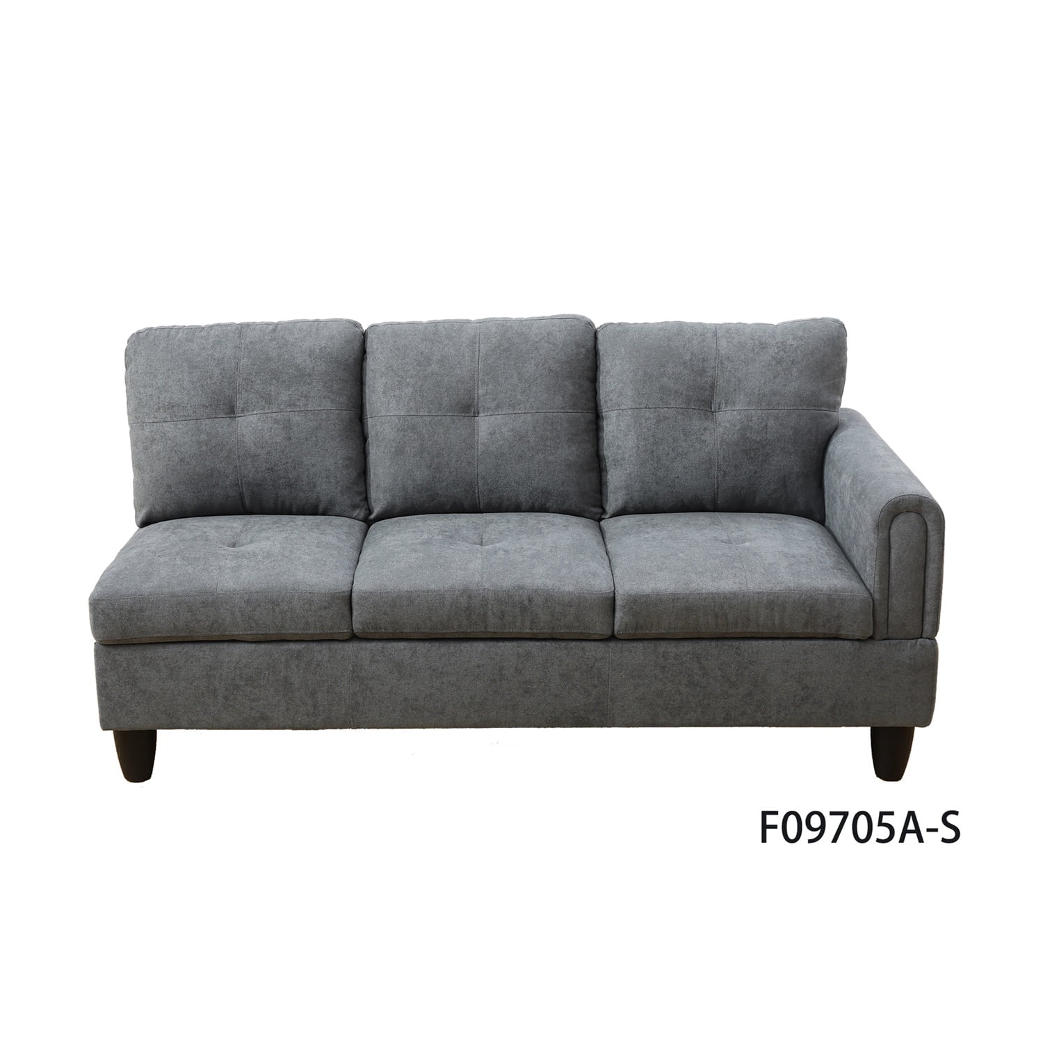 Hommoo Sofa Set,Flannel 2-Piece Living Room Sofa Set,L-Shaped Sectional Sofa,Sectional Couches for Living Room,Dark Grey