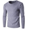 thumbnail image 1 of CEHVOM Autumn Men's Round Neck Sweater Solid Color Thick Line Thick Warm Sweater, 1 of 5