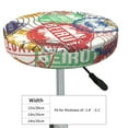 thumbnail image 4 of Haiem Travel Stamp Cushion Round Bar Chair Seat Cover Bar Chair Cushion Covers Elastic Washable Bar Chair Cover,Protects from Scratches and Stains-12 inch, 4 of 7