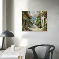 thumbnail image 4 of Creowell Italy Town Painting Tuscany Wall Art Streets of Mediterranean Towns Canvas Prints Landscape Picture Framed Ready to Hang Farmhouse Decor 16x12in, 4 of 6