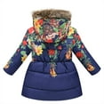 thumbnail image 4 of XXWXYD Kids Boys Girls Floral Print Winter Coat, Cotton Parka Hooded Snowsuit Jacket, Warm F𝗎r-Lined Windproof Puffer Outerwear, Thicken Down Insulated Waterproof, 4 of 8