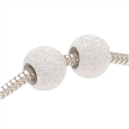 Seed Bead Bangle - Sterling Silver Stardust Smart Bead Stoppers, Round 7mm Fits European Style Bangles, 2 Pieces, Silver