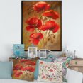 thumbnail image 3 of Designart Coquelicots en fleurs rouges IV ART MURAL À CADRE FLOTTÉ, 3 of 4