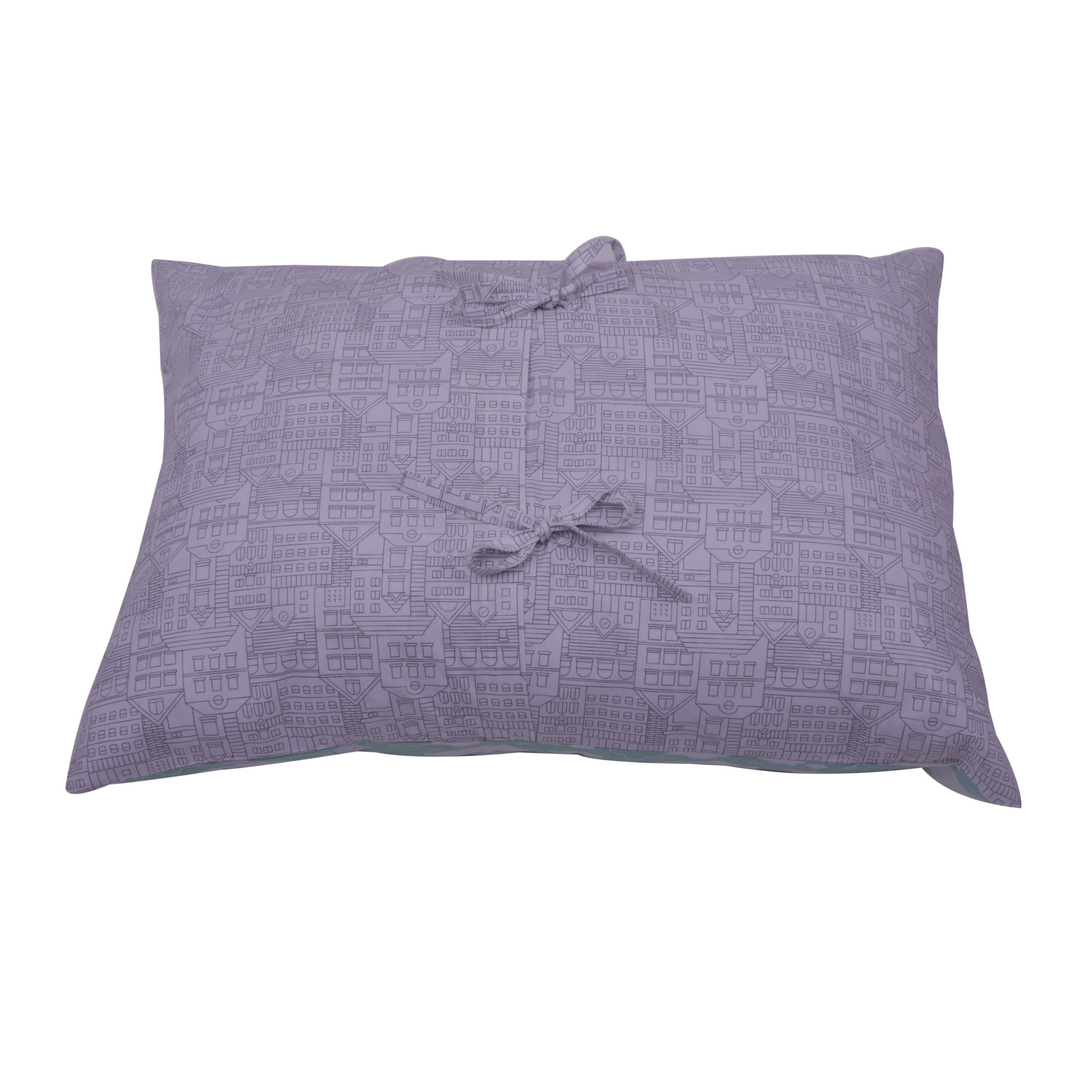 Bacati - Clouds in the City Mint//Grey 4 pc Toddler Bedding Set