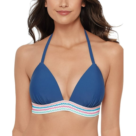Salt   Cove Juniors’ Banded Push-Up Halter Bikini Top, X-Small, Navy
