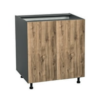 36" Base Cabinet High Double Door with Natural Teak door