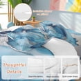 thumbnail image 2 of Marble Texture Bedding Duvet Cover Set Full Size 4 Pieces Blue Sliver Shinny Modern Abstract Bedding Set with Zipper Closure, 1 Comforter Cover 86x86 Inches 1 Flat Sheet & 2 Pillow Cases, 2 of 7