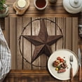 thumbnail image 3 of Vintage Western Stars Placemats Set of 4, Brown Farmhouse Wood Texture Table Mats Washable Heat-Insulation Non-Slip Place Mats for Kitchen Dinner Table Indoor Outdoor Decor,13x19 Inch, 3 of 9