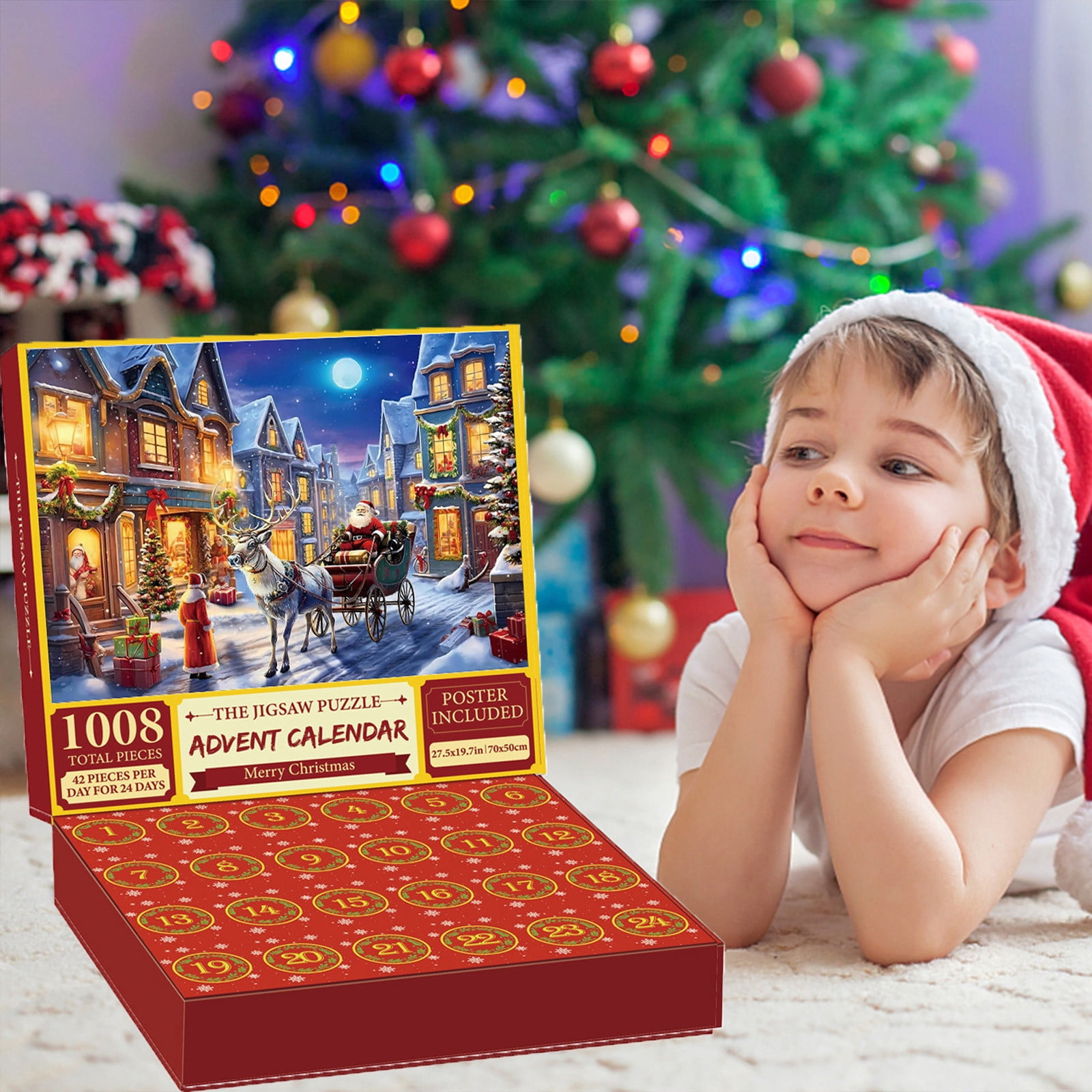 2025 Christmas Advent Calendar Countdown Toy Set – 24 Days of Surprise Demolition and Decompression Toys – Exciting Holiday Gift for Kids – Daily Door Open Calendar for Christmas or Halloween