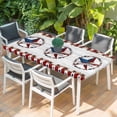 thumbnail image 2 of Independence Day Table Cloths for 4 Foot Rectangle Tables, Farmhouse Texas Star Wooden Grain Patio Waterproof Elastic Fitted Tablecloths, Washable Rectangular Table Cover for Camping, 2 of 8