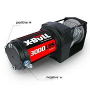 X-BULL 12V Electric Winch 3000LBS Steel Cable Towing ATV/UTV Off-Road with Mounting Bracket Wireless Remote